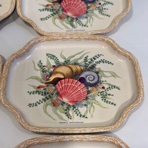 Vintage Sea Shell Elite Snack Trays Made in England (6)